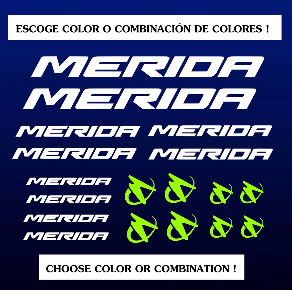 KIT - PEGATINAS - STICKERS - VINILO -LAMINA- PACK- BICICLETA - BIKE - MERIDA