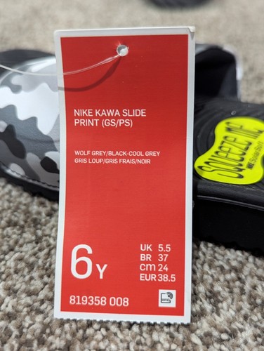 Size 6 Youth Nike Kawa Slide Print GS/PS Slip On Casual Sandals - Picture 8 of 9