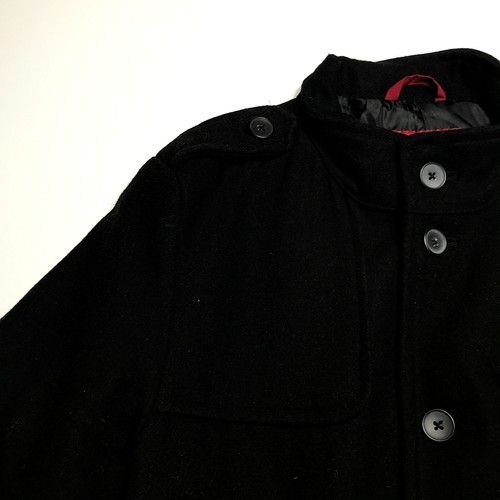 Alfani Fitted Coat Jacket Mens Size M Black Button Front Wool Blend Pockets - Picture 7 of 14