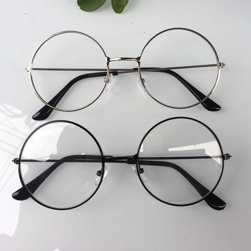 Women Men Large Oversized Metal Frame Clear Lens Round Circle Eye Glasses - Bild 7 von 15