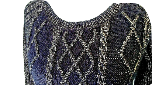 Kohls Black and Gold Metallic Cable Knit Sweater threads Wmn Sz Small - Picture 2 of 6