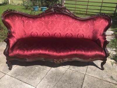 Antique French Victorian Settee Or Sofa Newly Recovered Truly Antique French Victorian Settee Or Sofa