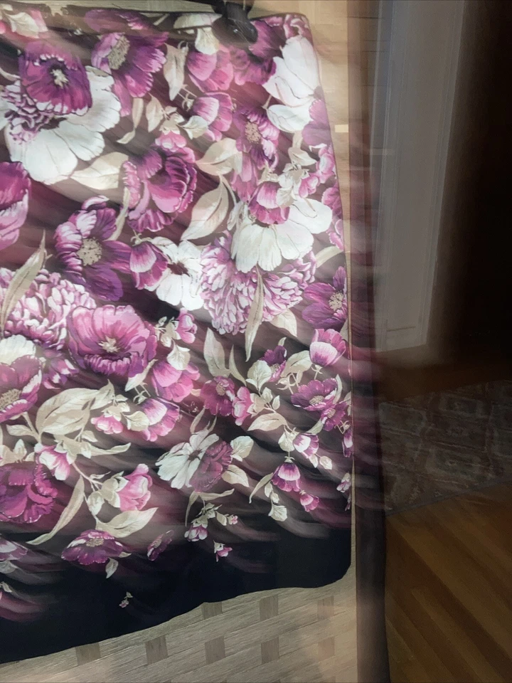 Camisa Lápiz Casa Blanca Negra Blanca Talla 10 Floral Negra Rosa Off White #25 Foto 2 de 4