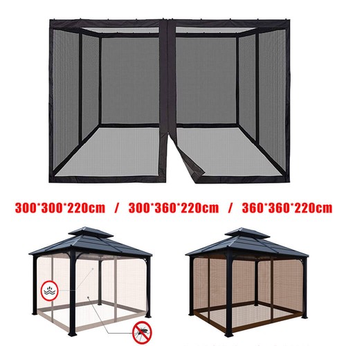 Garden Gazebo Mosquito Netting 4-Panel Patio Screen Walls with Zipper Outdoor - Picture 1 of 27
