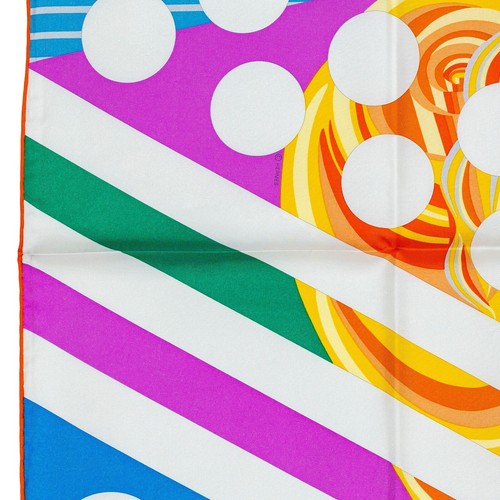 Auth. Hermes Silk Scarf Le Reve de Julia – Cyclamen Vert - New / Store Tag - Picture 6 of 12