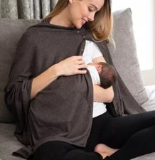 Seraphine Bamboo  Cotton Blend Nursing Cover in Dark Brown One Size