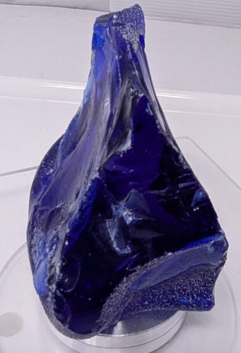 Glass Rock Slag Beautiful Clear Cobalt Blue 1 lbs paperweight interesting form - Picture 4 of 9