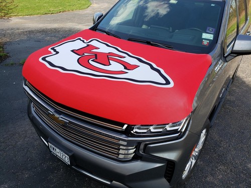 Kansas City Chiefs Auto Hood Cover | Gift for Chiefs Fans | Hood Flags | Unique - Picture 2 of 6