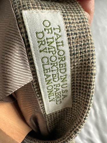 Giacca Orvis Blazer Uomo 40R Seta Tessuto 2 Bottoni Dentellato Collo Cappotto Sportivo Classico - Foto 5 di 11