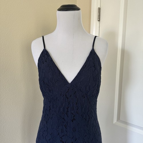 Obey Women’s Navy Blue Domino Lace Mini Dress Size Small - Picture 2 of 16