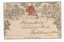 UK GB 1840 Mulready with Red Maltese Cross