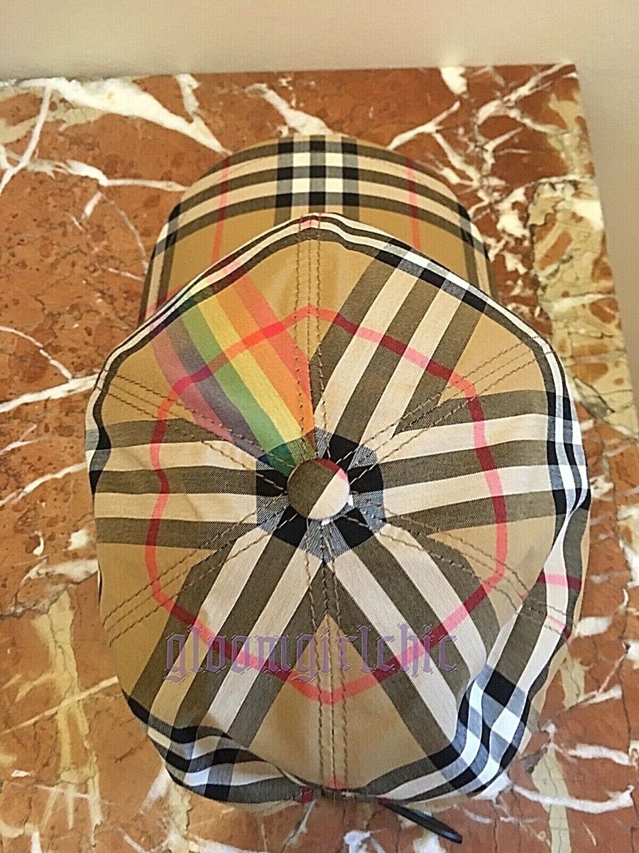 BURBERRY Vintage Nova Check RAINBOW Baseball cap in M/L SOLD BURBERRY Vintage Nova Check RAINBOW Baseball cap in M/L SOLD