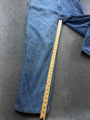 Craftsman Overalls Mens 40x29 Carpenter Blue Denim Jean Vintage Bib Overalls - Picture 10 of 12
