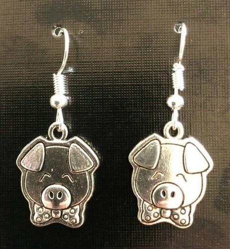 ❤️ Orecchini a goccia tono argento PIGLINO CARINO con gancio placcato argento in sacchetto regalo - Foto 3 di 3