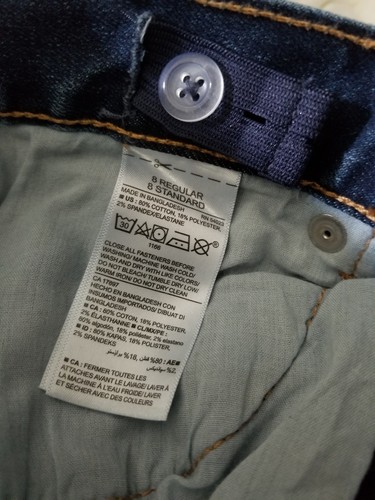 NWT Girls Old Navy Skinny Jeans Size 8 adjustable waist (Inventory w37) - Picture 6 of 6