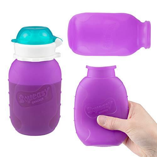 Lila 6 Unzen Quietsch Snacker Auslaufsicher Silikon Wiederverwendbar Lebensmittel Beutel - für beide - Bild 2 von 9