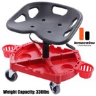 300LBS Adjustable Garage Shop Stool Rolling Mechanic Work Seat w/ Casters New