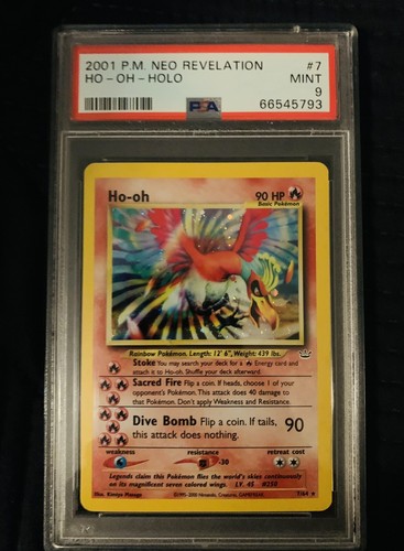 Ho-oh 7/64 Neo Revelation Holo Rare Pokemon PSA 9 MINT - Picture 1 of 2