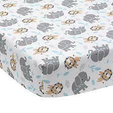 Bedtime Originals Jungle Fun 3-Piece Crib Bedding Set - Blue, Gray, White - Picture 1 of 4