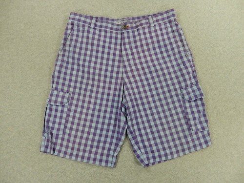 Nike Dri Fit Sport Plaid Golf Shorts (Men's 34) Purple/Blue
