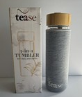TEASE 3 in 1 Sustainable Glass and Bamboo Tea Tumbler Heather Gray ~ NIB
