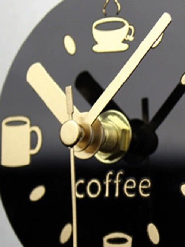 Portable Magnet Wall Clock Fridge Magnet Coffee Pattern Home Decoration Clock - Picture 3 of 12