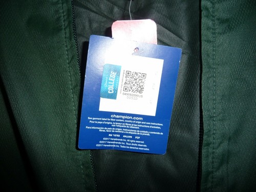 NWT CHAMPION MIAMI HURRICANES PACKABLE JACKET GREEN / GRAY  SIZE LARGE - Picture 6 of 8