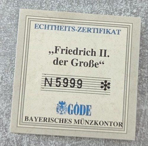 Medaille Friedrich II. der Große mit Zertifikat von Göde - Bild 4 von 6