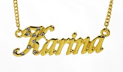 Or 18k Plaqué Avec Strass Tchèque Cadeaux Pour Elle Collier Prénom EMILIE