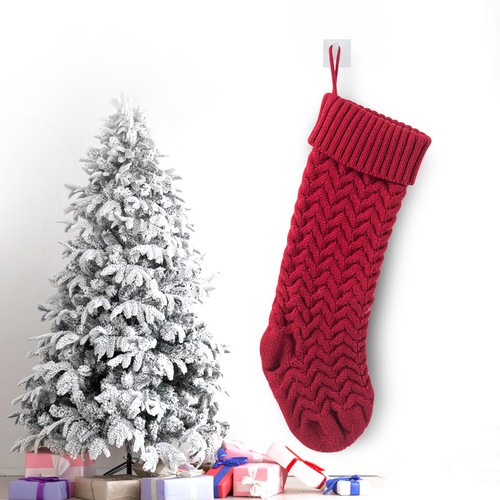 Großer gestrickter Weihnachtsstrumpf - großer Christbaumschmuck zum Aufhängen & Geschenktüte - Bild 7 von 14