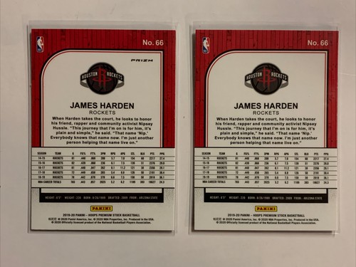 James Harden 2019-20 aros stock premium plata prizm y lote base - Imagen 2 de 2