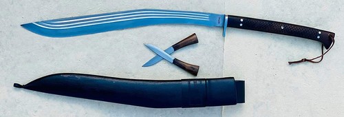 30% SALE Hand Forged Full Tang Kukri - 21" Traditional Sirupate 3 Fuller Khukuri - Picture 7 of 8