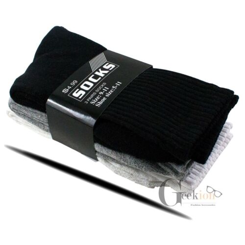 Lot 3-12 Pairs Mens Cotton Athletic Sports Work Crew Solid Socks Size 9-11 10-13 - Picture 2 of 5