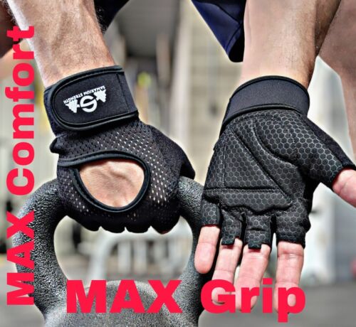 Men Women Weight Lifting Gloves Gym Fitness Workout Strength Training Exercise - Afbeelding 1 van 13