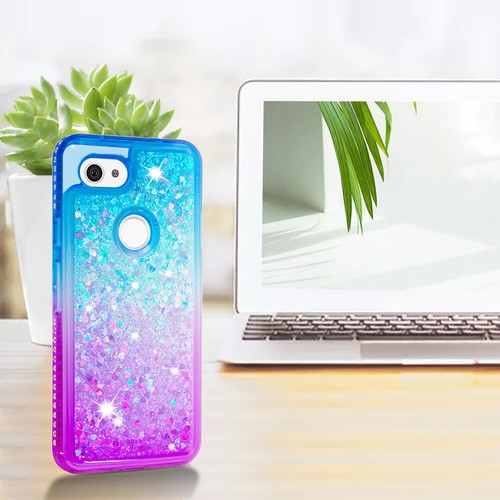 Pixel 3a Hülle, 3a XL Glitzer Case Bunt Fließend Sparkly Bling Diamond für Mädchen - Bild 19 von 25