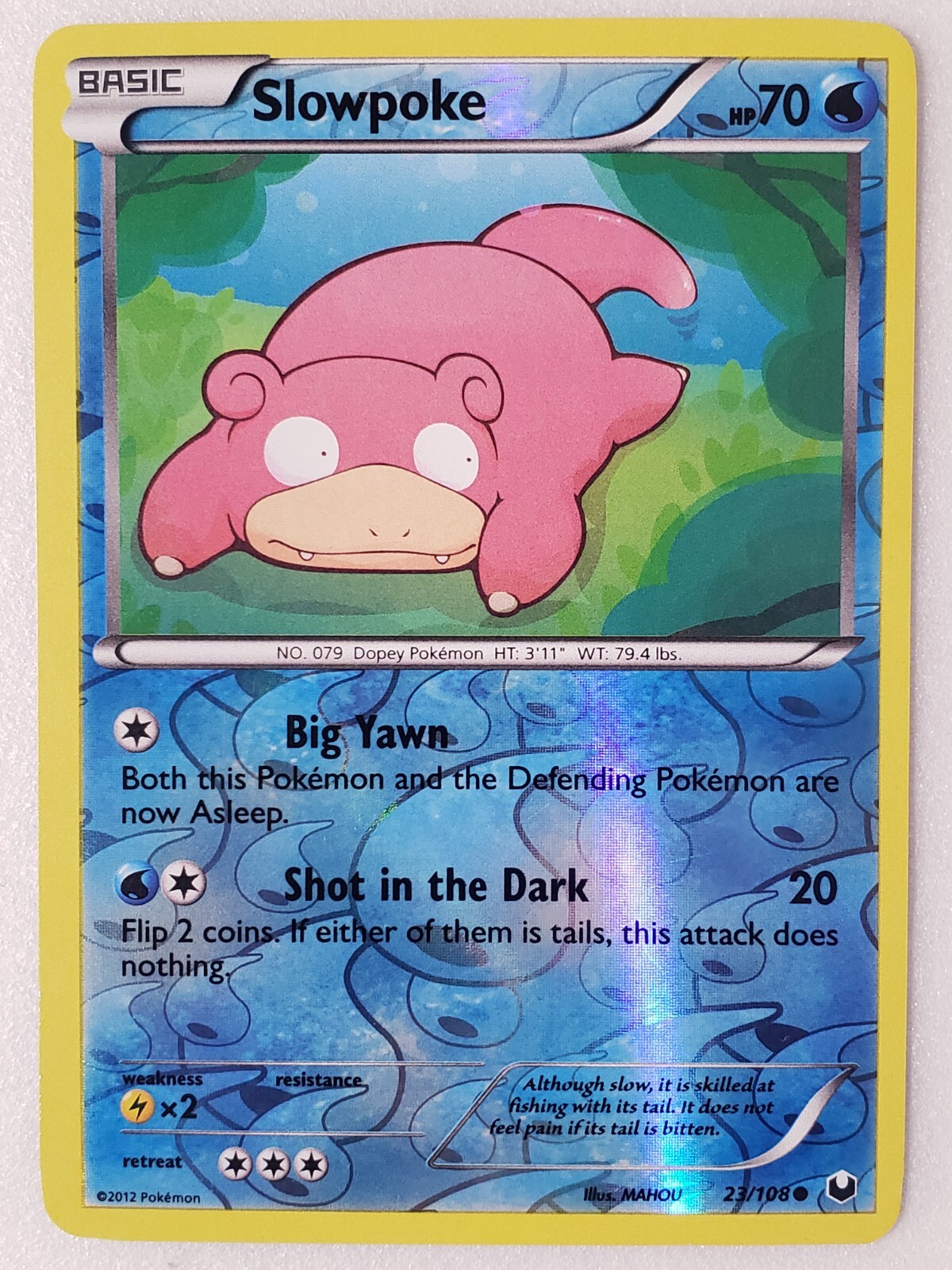 REVERSE HOLO Slowpoke 23/108 NM - Dark Explorers Pokemon Card - MAHOU Art