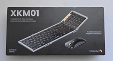 ProtoArc Foldable Keyboard and Mouse, XKM01 Folding Wireless Keyboard Mouse Comb