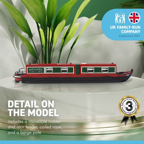 Wooden Mallard model canal narrowboat barge - Picture 2 of 7