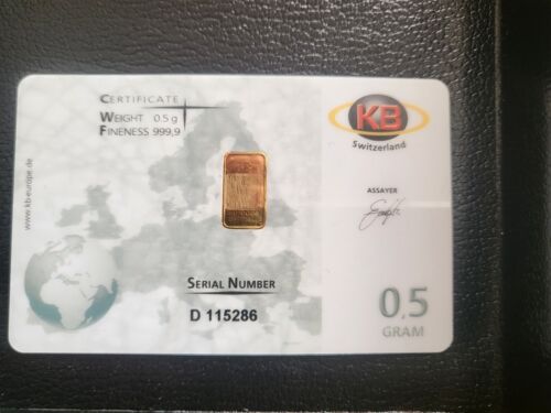 Goldbarren Karatbars 0,5g/999,9. - Bild 3 von 5