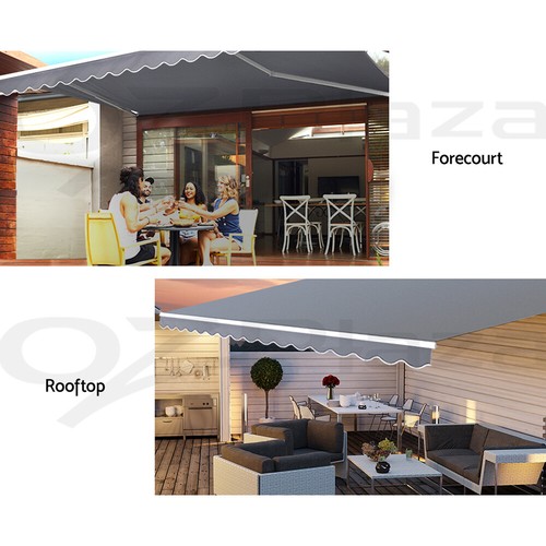 Instahut Retractable Folding Arm Awning Outdoor Awning 3Mx2.5M PearlGrey - Picture 5 of 11