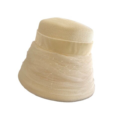 Vintage 1920s Cloche Hat White Marston display picture 3