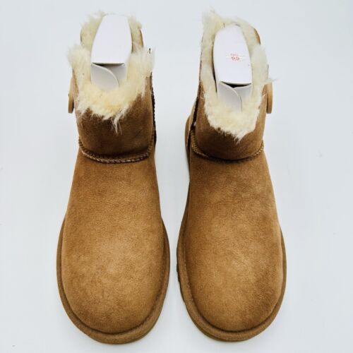UGG Damen wasserdicht Mini Bailey Knopfstiefel Kastanie Größe 5 NEU IM KARTON - Bild 4 von 20