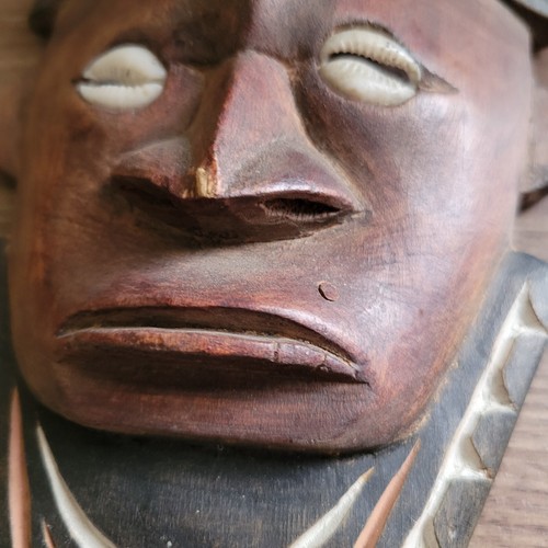 20th C Papau New Guinea Chambri Lake Suspension Hook Polychrome Hand Carved 16" - Picture 5 of 9