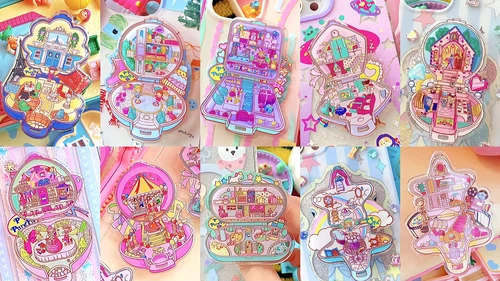 Polly pocket Polly's Party Partytime Stamper Phone Grip w/ Expanding Kickstand