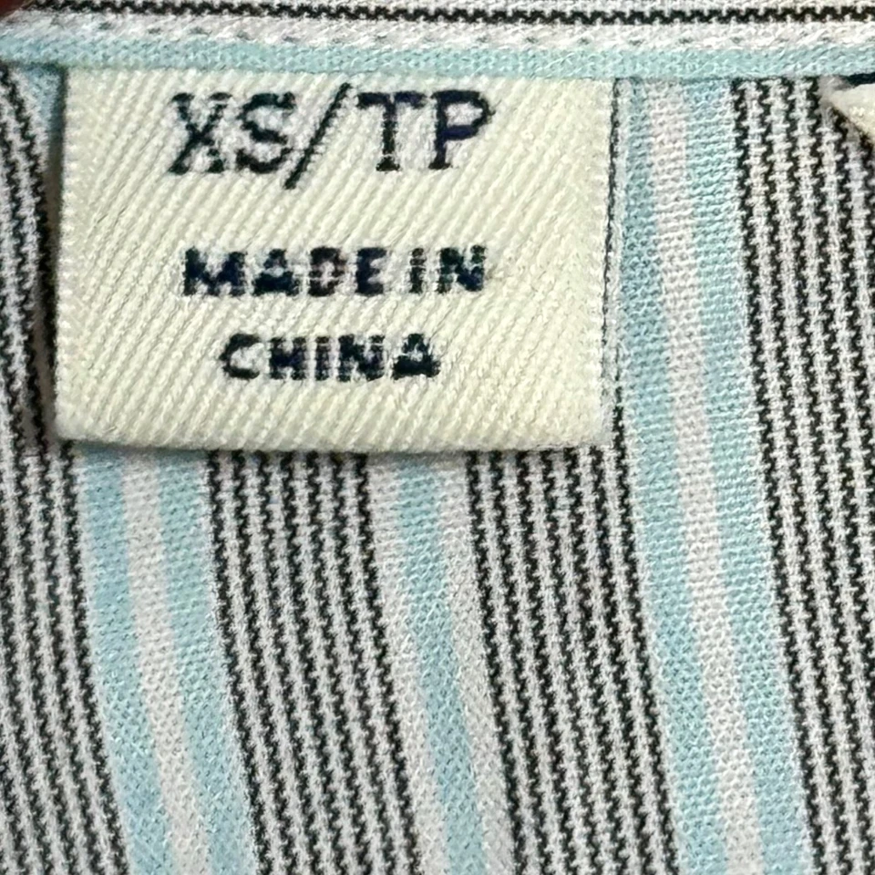 Camisa con botones Cutter & Buck XS azul y blanco a rayas algodón/poliéster para mujer Foto 4 de 4