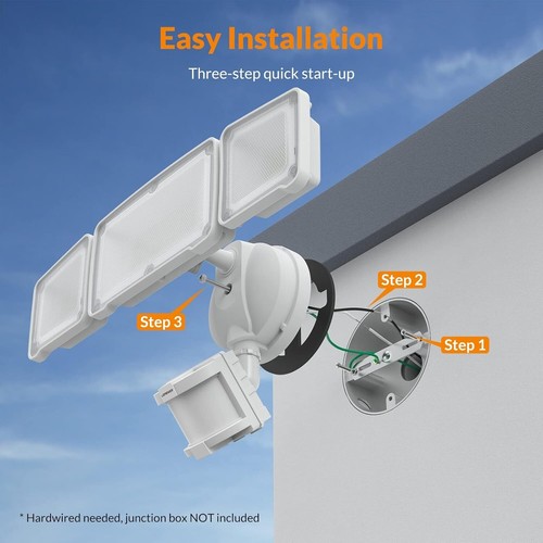 LEPOWER LED Security Lights Motion Sensor Light Outdoor White - Picture 6 of 7