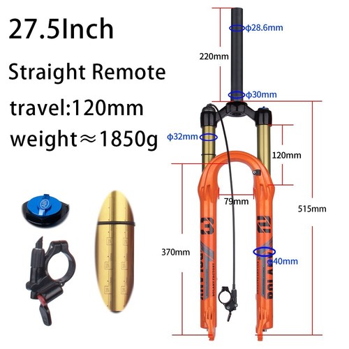 27.5/29inch 120mm Travel Front Suspension Oil Air Fork MTB Bicycle Air Fork - Picture 8 of 31