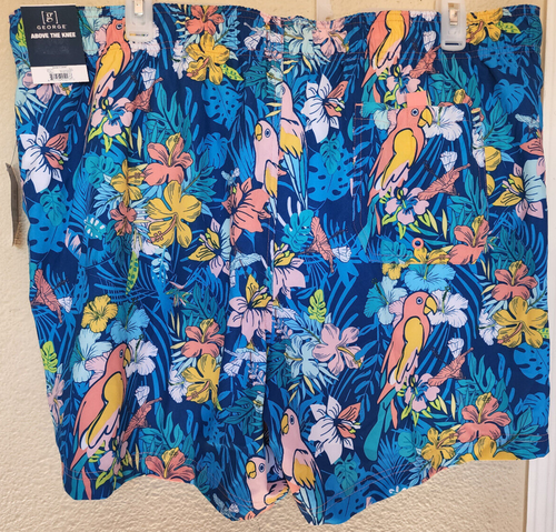 George Men's Swim Trunk Shorts Parrot Size XXL (44-46) Blue BRAND NEW - Picture 2 of 4