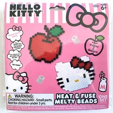Heat  Fuse Melty Bead Kit HELLO KITTY Makes 2 Designs Apple Kitty Face