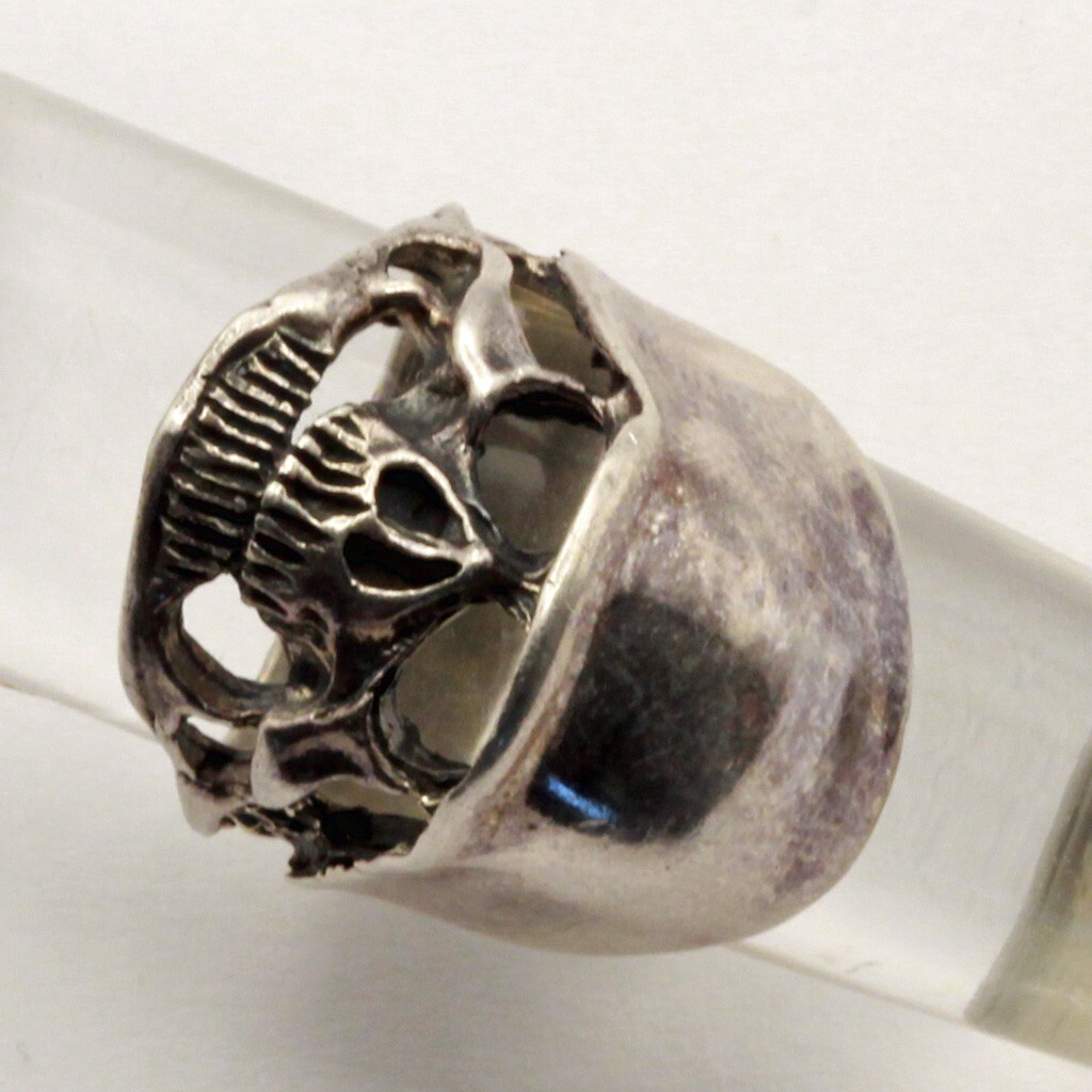 Skull ring sterling silver Man's Biker Hell's Angels Goth jewelry